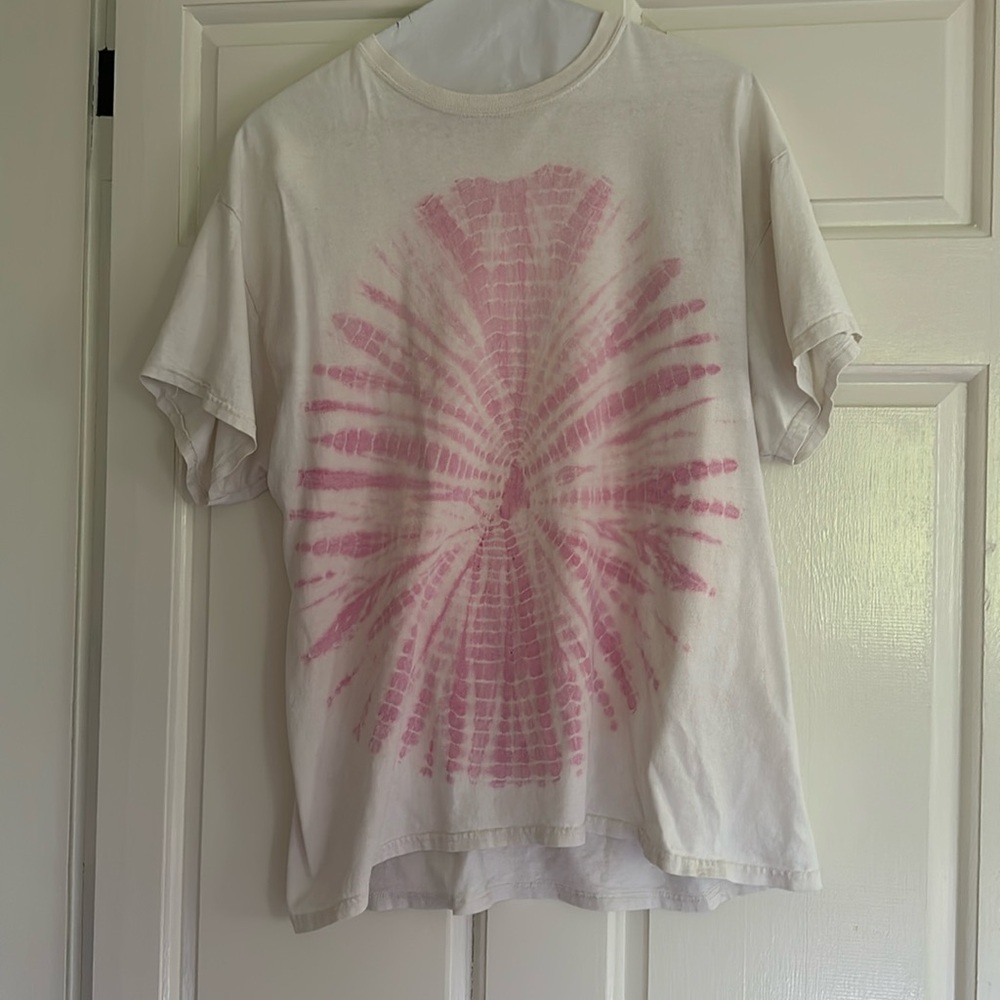 urban outfitters graphic tee: pink tie-dye design